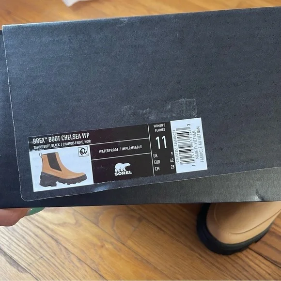 NEW Sorel Brex Chelsea Boot Waterproof Tawny Buff Black LL6060-253 Sz 11 NWT - Picture 6 of 6